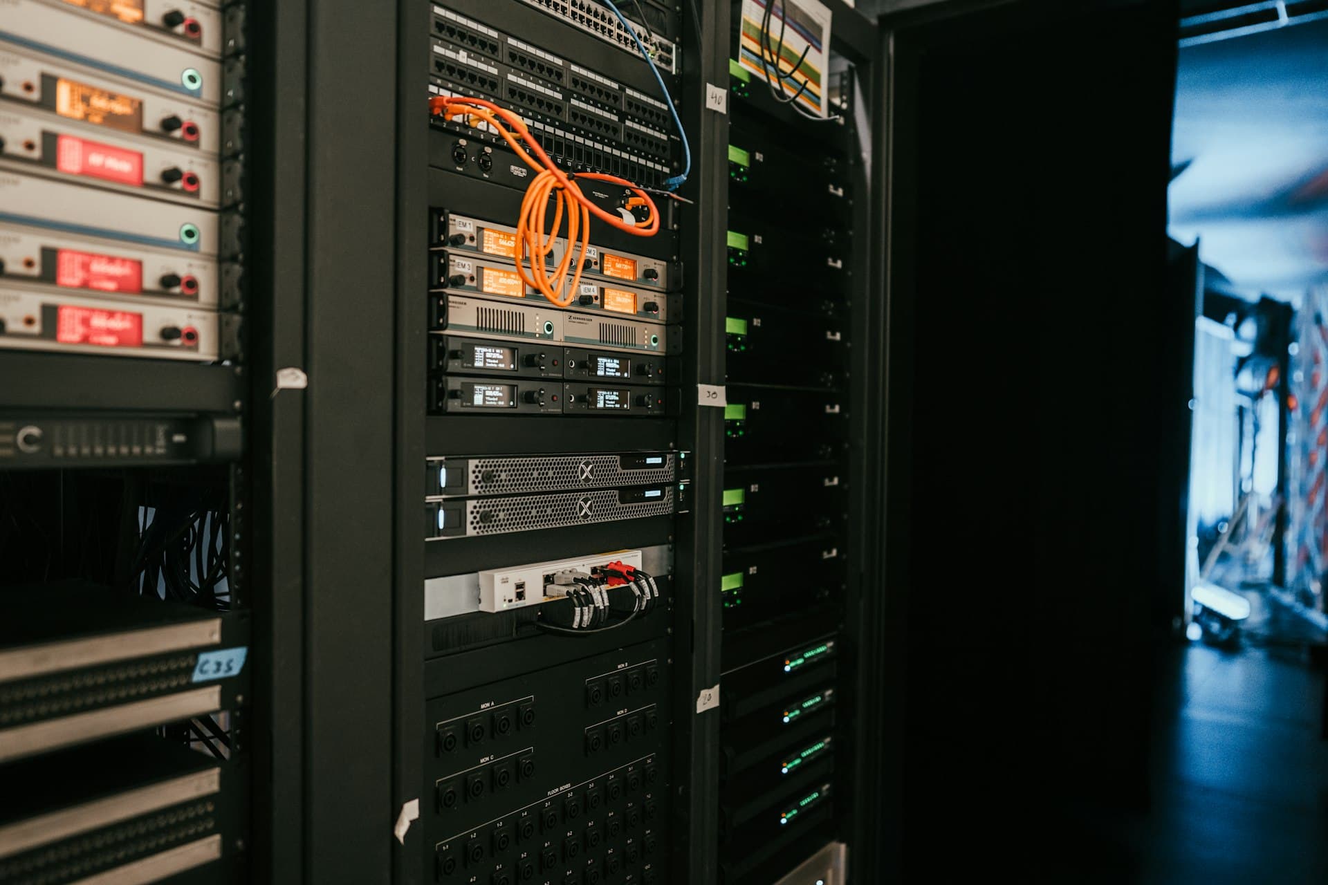Server racks running the compute behind machine-learning models for treatment plants