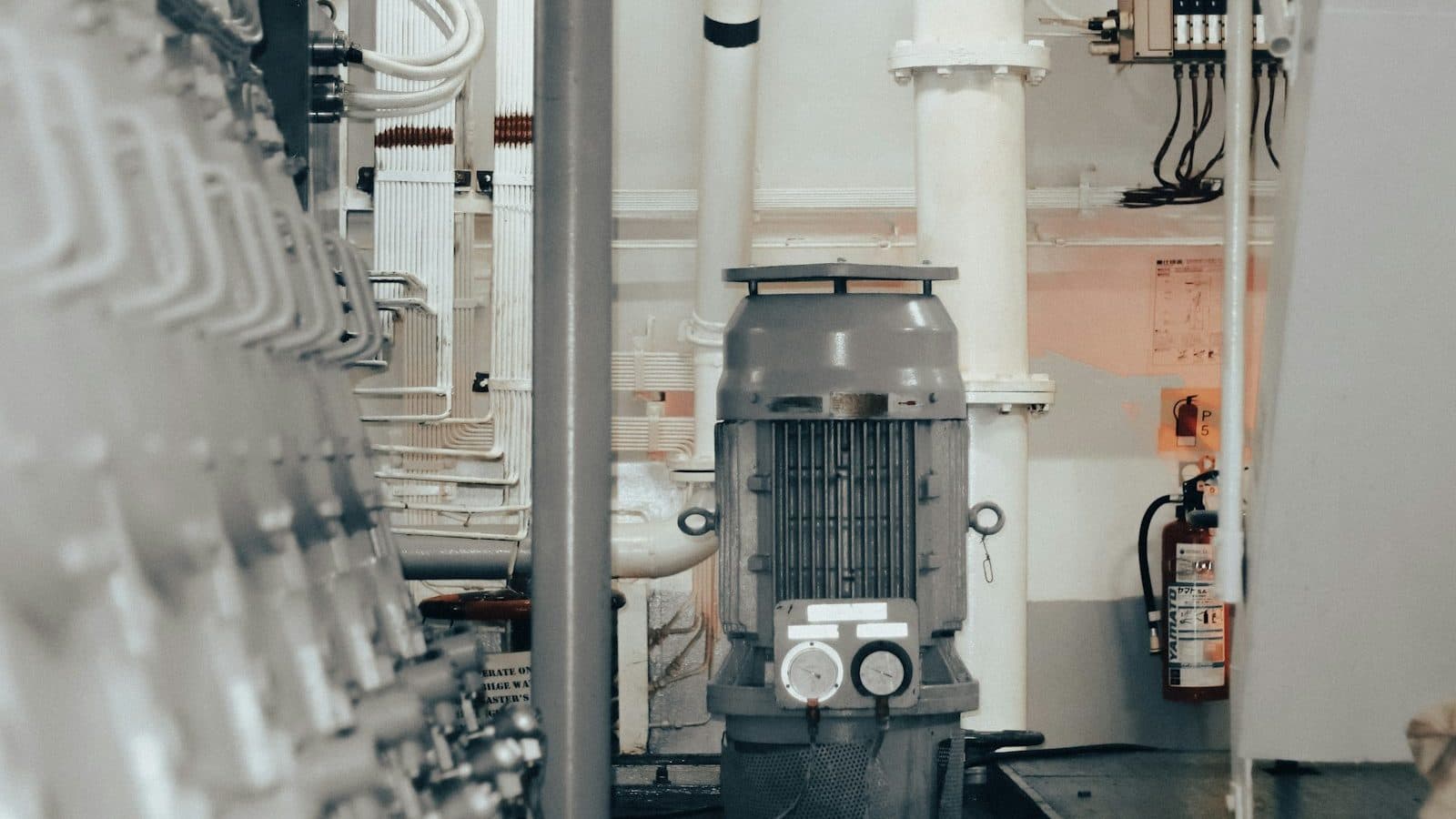 Large industrial factory machinery with complex pipe networks typical of a high-purity water treatment facility where electrodeionization systems are installed