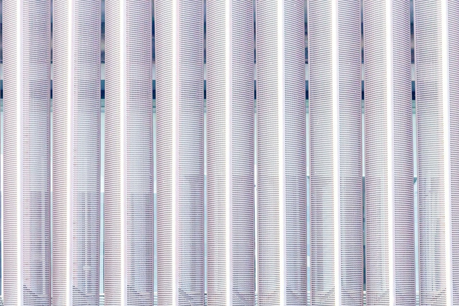 Row of white tubular modules in the pattern of an ultrafiltration rack